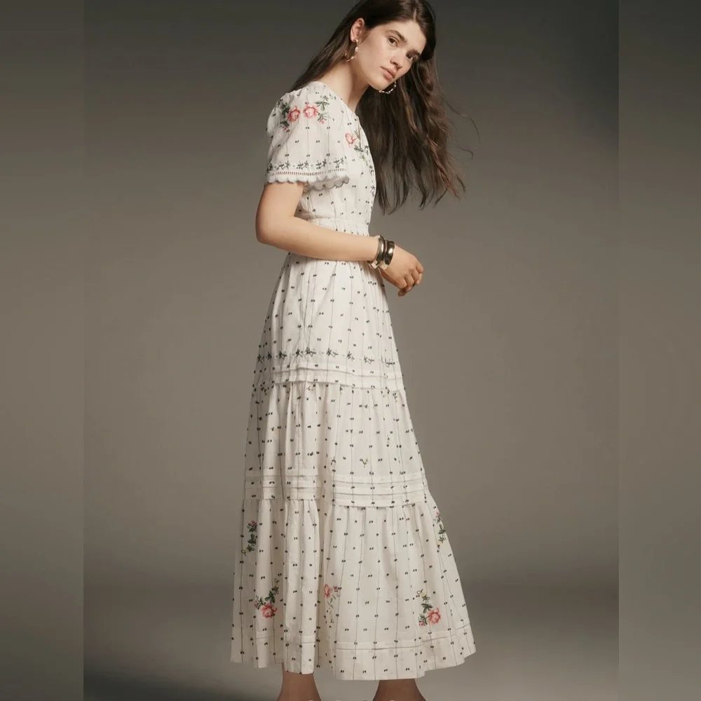NWT The Somerset Emobroidered Dobby Maxi Dress - Picture 3 of 4
